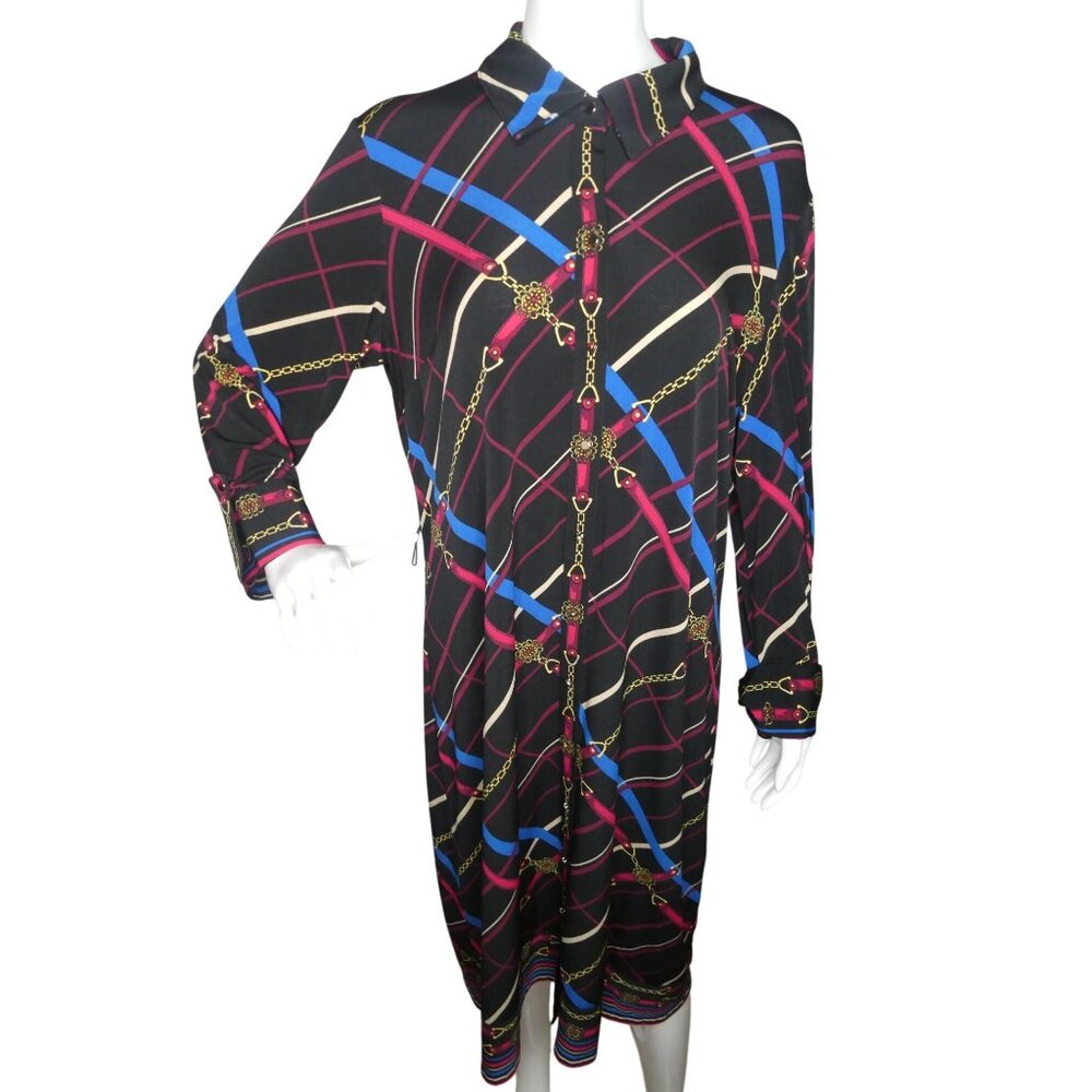 Raefella Women's Designer Multi-Line Dress Size‎ L